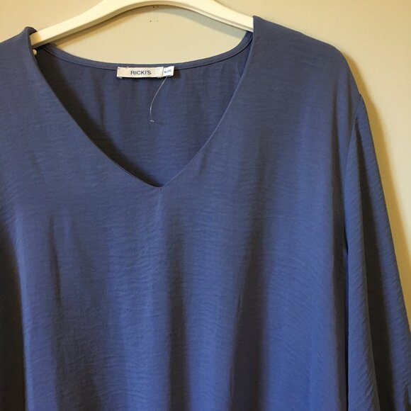 NWOT Purple BlueTie Hem Half Sleeve Blouse - Picture 3 of 16